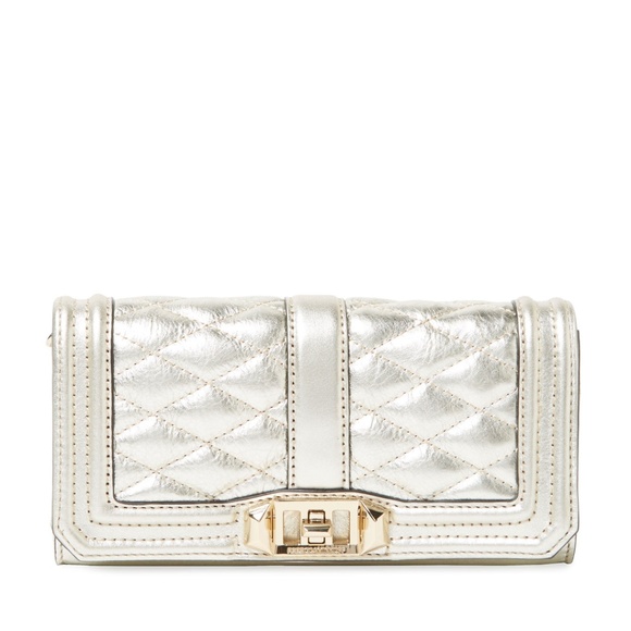 Rebecca Minkoff Handbags - Rebecca Minkoff Mini Love Pewter Quilted Leather